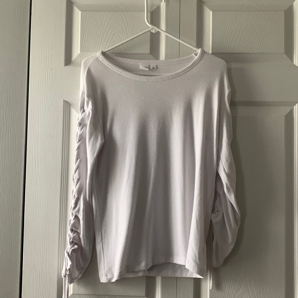White Long Sleeve Shirt with Detailing on the Sleeves
